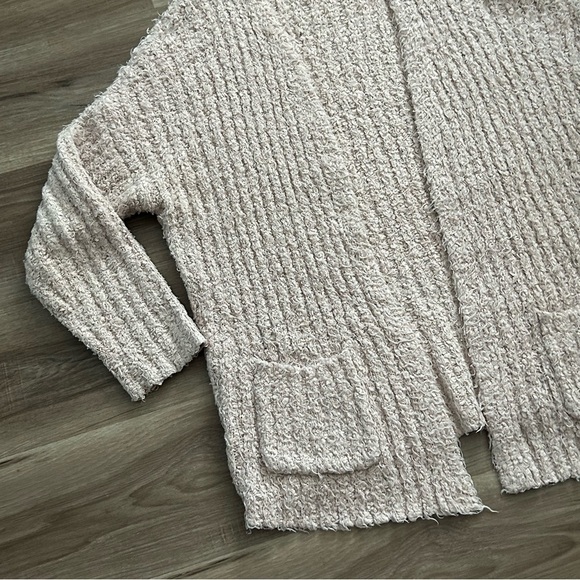 PEIMARK Knit Open Front Cardigan Light Pastel Beigy Pink Women’s Sz Large - Picture 2 of 9